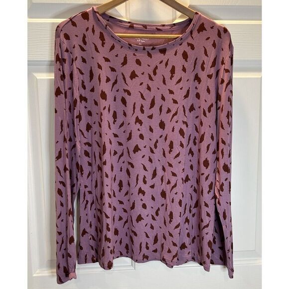 Nine West Womens XL Soft Spun Shirt Top Blouse Purple Speckle - Picture 1 of 4
